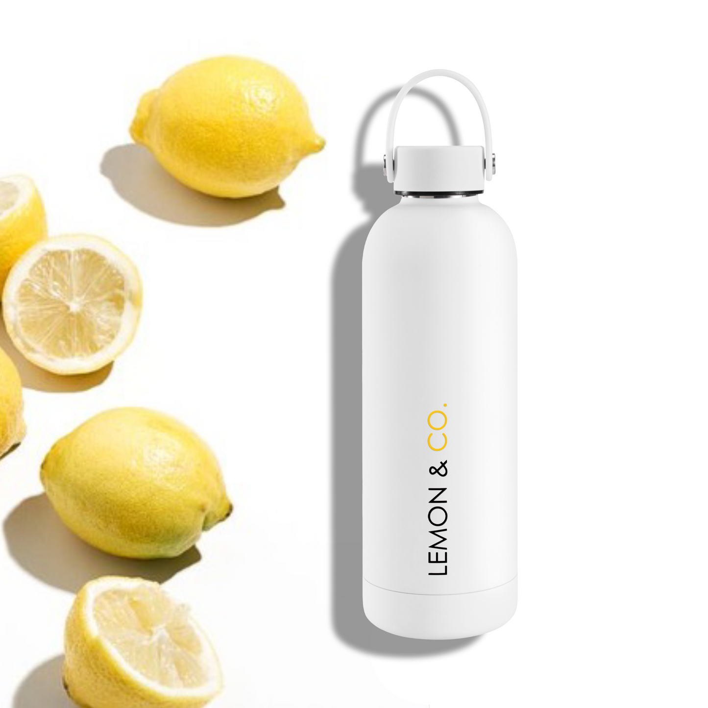 Lemon & Co. insulated bottle with lemons