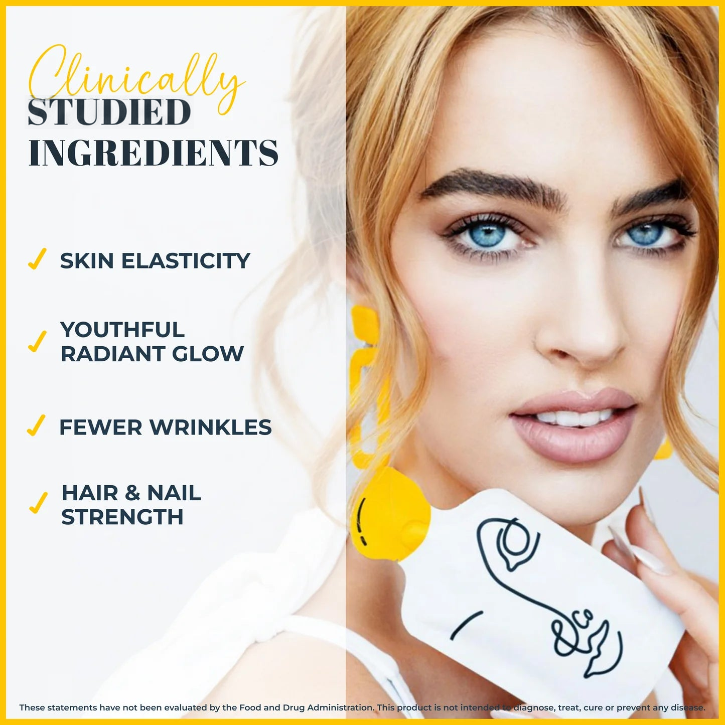 
                  
                    Clinically studied ingredients: skin elasticity, youthful radiant glow, fewer wrinkles, hair and nail strength — Lemon & Co. collagen elixir
                  
                